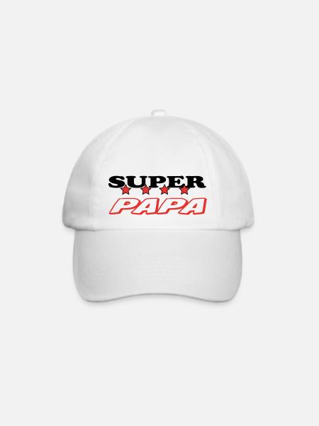 SUPER-VATER - Baseballkappe - Weiß/Weiß