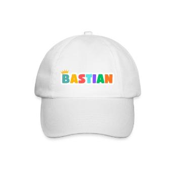 Bastian! Personalisierbar - Baseballkappe - Weiß/Weiß - Vorne