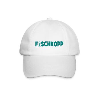 Fischkopp Fisch Fischkopf Küste Angler Fischer - Baseballkappe - Weiß/Weiß - Vorne