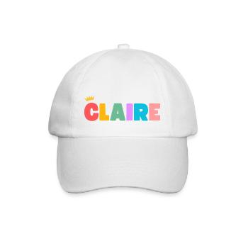 Claire! Personalisierbar - Baseballkappe - Weiß/Weiß - Vorne