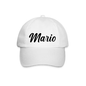 mario - Baseballkappe - Weiß/Weiß - Vorne