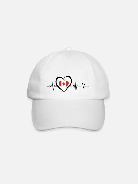 Heartbeat Kanada - Baseballkappe - Weiß/Weiß