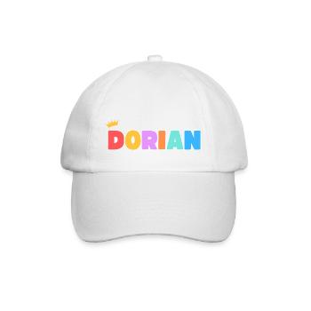 Dorian! Personalisierbar - Baseballkappe - Weiß/Weiß - Vorne