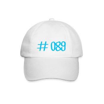 #089 - 089 Vorwahl München Telefon telefonieren - Baseballkappe - Weiß/Weiß - Vorne