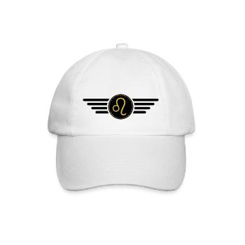 Sternzeichen Löwe, exklusives T-Shirt Design - Baseballkappe - Weiß/Weiß - Vorne