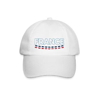 FRANKREICH Flagge und Emblem von Frankreich. Ertragen - Baseballkappe - Weiß/Weiß - Vorne
