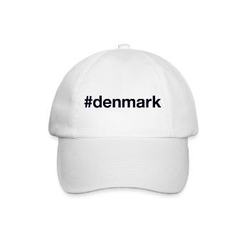 DENMARK Hashtag Dänemark - Baseballkappe - Weiß/Weiß - Vorne