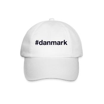 DANMARK Hashtag Dänemark - Baseballkappe - Weiß/Weiß - Vorne