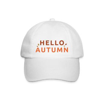 Schriftzug "hello autumn" - Baseballkappe - Weiß/Weiß - Vorne
