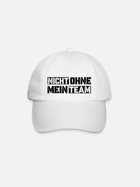 ohne mein team - Baseballkappe - Weiß/Weiß