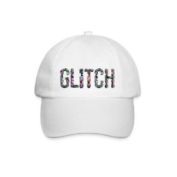 Glitch Computer PC Elektronik Gaming Medien Kunst - Baseballkappe - Weiß/Weiß - Vorne