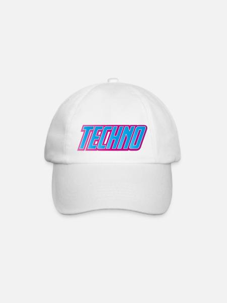 Techno Festival - Baseballkappe - Weiß/Weiß