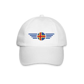 Ich liebe Åland, Eleganz Stil Design T-Shirt - Baseballkappe - Weiß/Weiß - Vorne