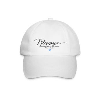 Pflegepapa mit Herz - Baseballkappe - Weiß/Weiß - Vorne
