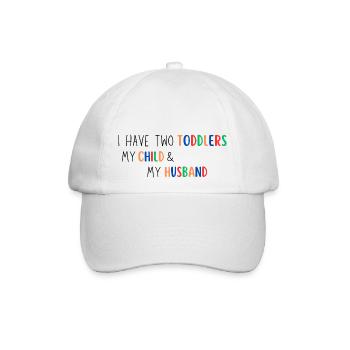 Funny Husband Design - Baseballkappe - Weiß/Weiß - Vorne