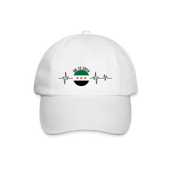 Herzschlag Syrien - Baseballkappe - Weiß/Weiß - Vorne