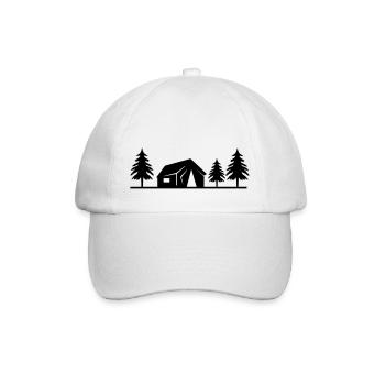 hütte im wald - Baseballkappe - Weiß/Weiß - Vorne