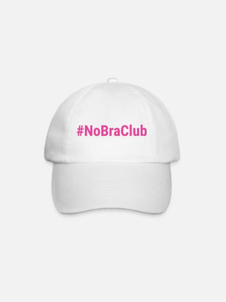 NoBraClub Rosa - Baseballkappe - Weiß/Weiß