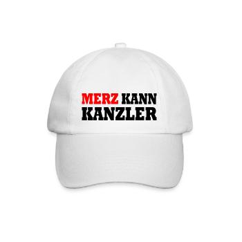 Merz kann kanzler - Baseballkappe - Weiß/Weiß - Vorne