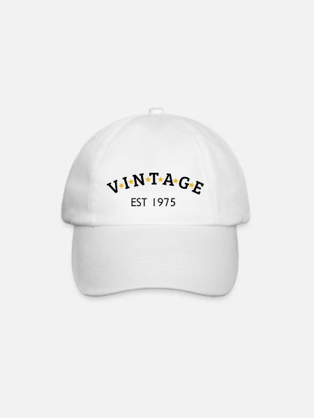 Jahrgang ist 1975 - Baseballkappe - Weiß/Weiß
