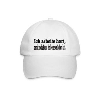 Bürohumor Lustige Sprüche - Baseballkappe - Weiß/Weiß - Vorne