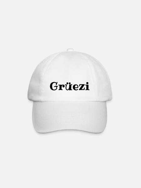 Grüezi - Schweiz - Switzerland - Swiss - Suisse - Baseballkappe - Weiß/Weiß