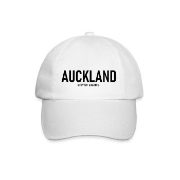 Auckland - City of Lights - New Zealand Neuseeland - Baseballkappe - Weiß/Weiß - Vorne