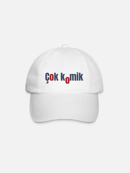 cok komik grey red - Baseballkappe - Weiß/Weiß