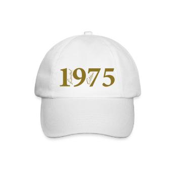 1975 Jahreszahl - perfekt für den 50. Geb. - Baseballkappe - Weiß/Weiß - Vorne