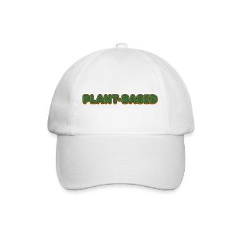 Pflanzenbasiertes Retro Schriftzug - Baseballkappe - Weiß/Weiß - Vorne