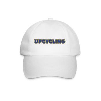 Upcycling Schriftzug Kunst - Baseballkappe - Weiß/Weiß - Vorne