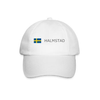 Sweden Flag - Halmstad - Sverige - Schweden - Baseballkappe - Weiß/Weiß - Vorne