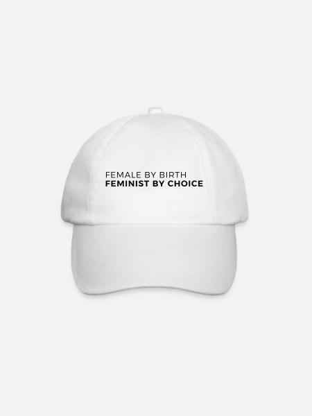 female by birth – feminist by choice - Baseballkappe - Weiß/Weiß