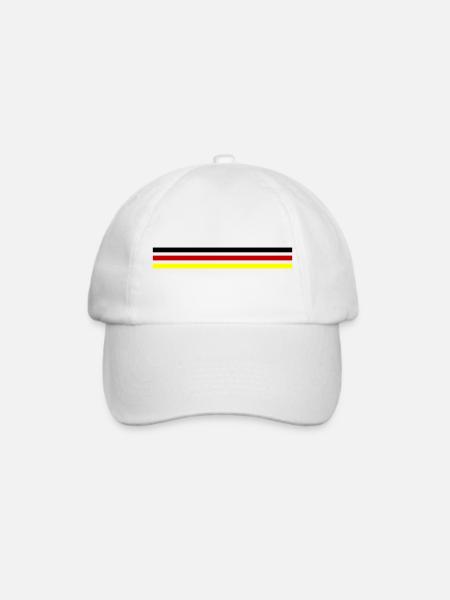 Deutschland Fahne - Baseballkappe - Weiß/Weiß