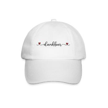 dankbar Schriftzug mit Herz - Baseballkappe - Weiß/Weiß - Vorne