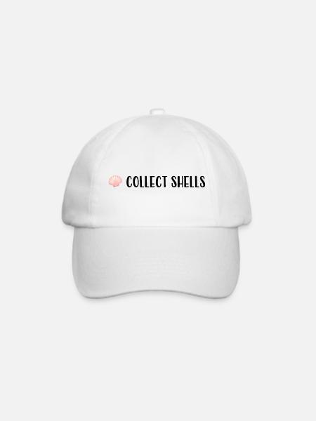 collect shells - Muschel statement shirt - Baseballkappe - Weiß/Weiß