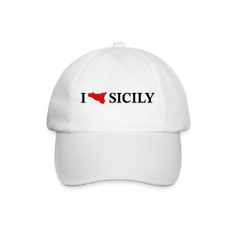 I love Sicily - Baseballkappe - Weiß/Weiß - Vorne