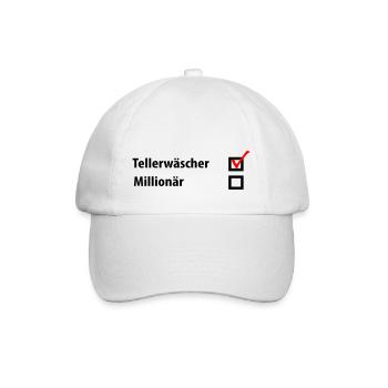 Tellerwäscher Millionär - Baseballkappe - Weiß/Weiß - Vorne