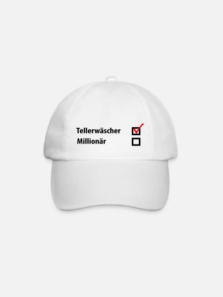 Tellerwäscher Millionär - Baseballkappe - Weiß/Weiß