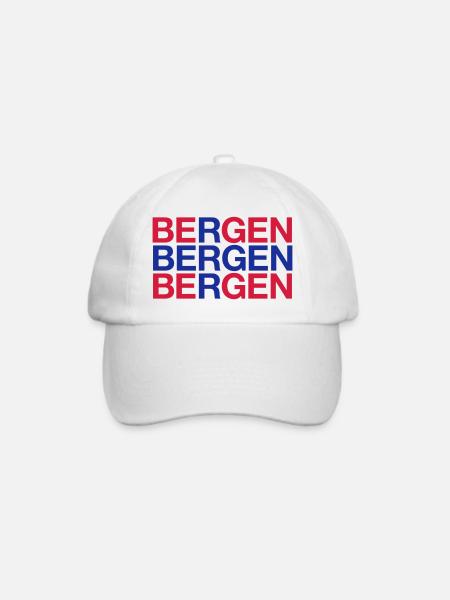 BERGEN Norway Norwegen Norge Norwegische Flagge - Baseballkappe - Weiß/Weiß