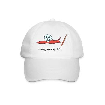 running snail -- ready, steady, GO ! - Baseballkappe - Weiß/Weiß - Vorne