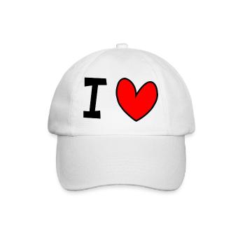 I love - Baseballkappe - Weiß/Weiß - Vorne
