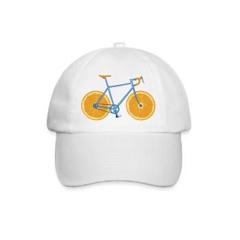 Bicycle ORANGE - Baseballkappe - Weiß/Weiß - Vorne