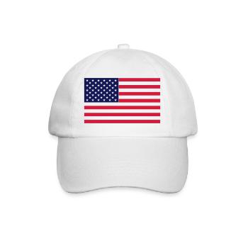 amerikanische Flagge - Baseballkappe - Weiß/Weiß - Vorne