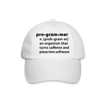 Programmer Wörterbuchdefinition - Baseballkappe - Weiß/Weiß - Vorne