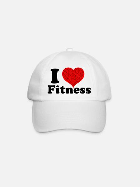 ilove fitness workout Fit Love Sport Geschenk - Baseballkappe - Weiß/Weiß