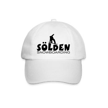 Sölden Snowboarding Snowboard Snowboarder - Baseballkappe - Weiß/Weiß - Vorne