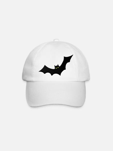 Nachtfledermaus mit gelben Augen - Baseballkappe - Weiß/Weiß