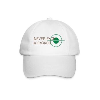 never fuck a fucker - Baseballkappe - Weiß/Weiß - Vorne