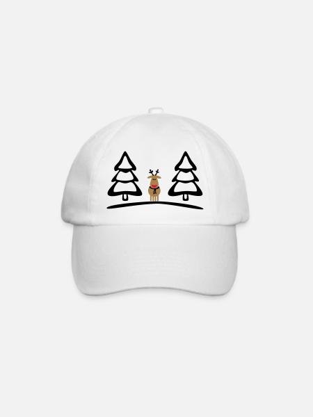 Weihnachten, Rentiere - Baseballkappe - Weiß/Weiß